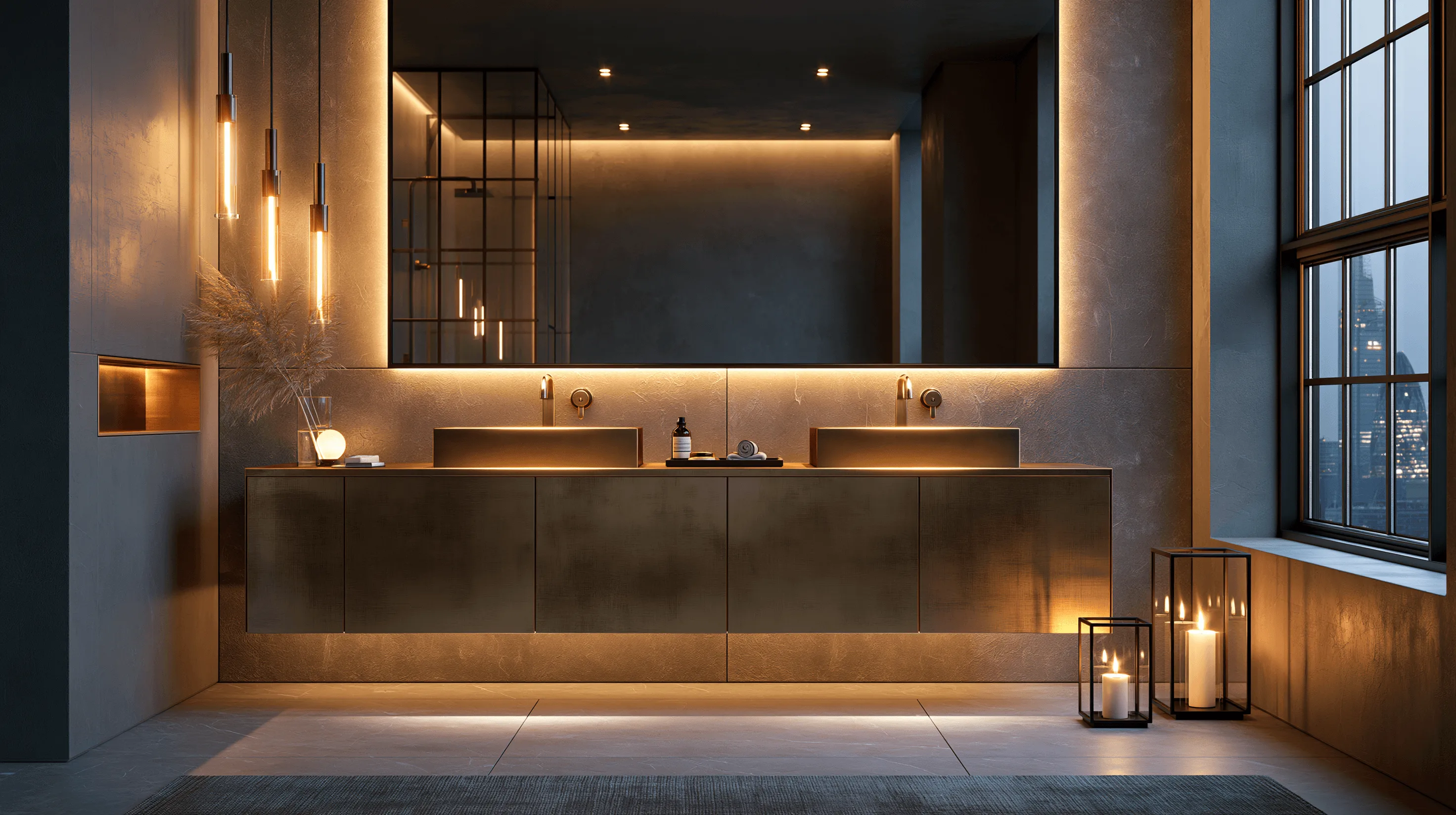 Zovia Antique Bronze & Oxidized Brass stainless steel bathroom vanity